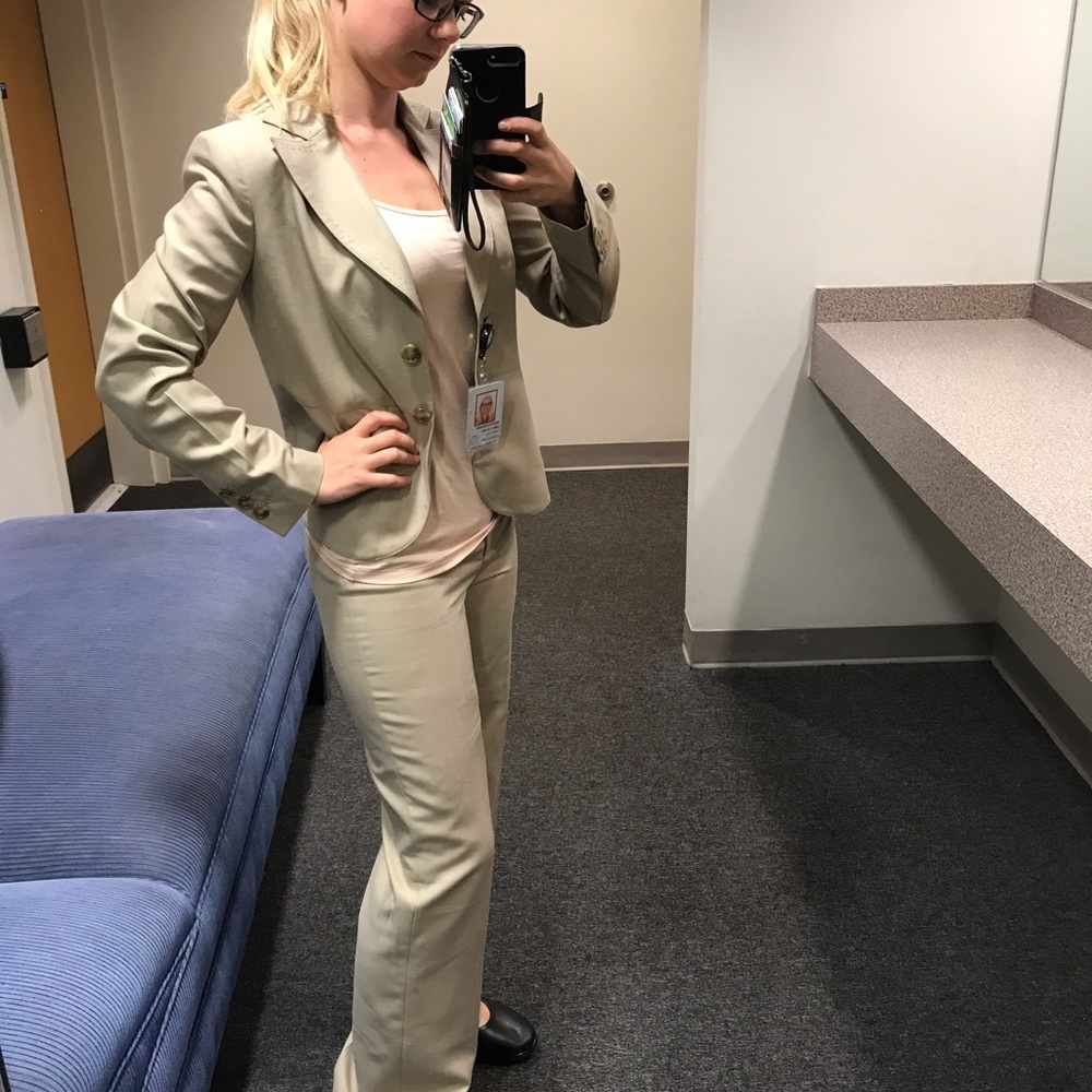 Ann Taylor beige pantsuit